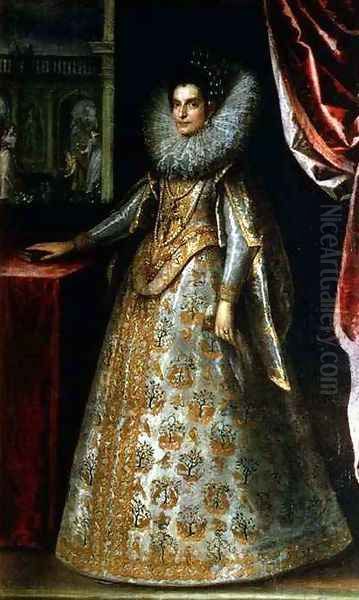 Portrait of Laura dEste Oil Painting by Sante Peranda