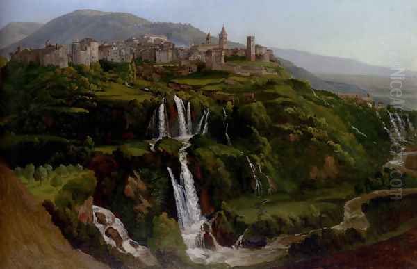The Cascades At Tivoli Oil Painting by Gustaf-Wilhelm Palm
