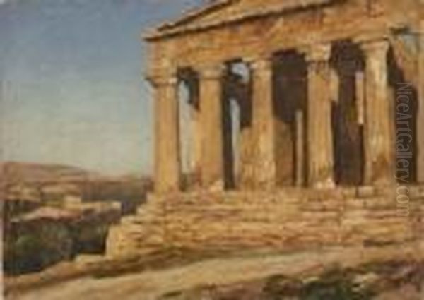 Der Concordiatempel In
 Agrigent. Oil Painting by Georg Macco