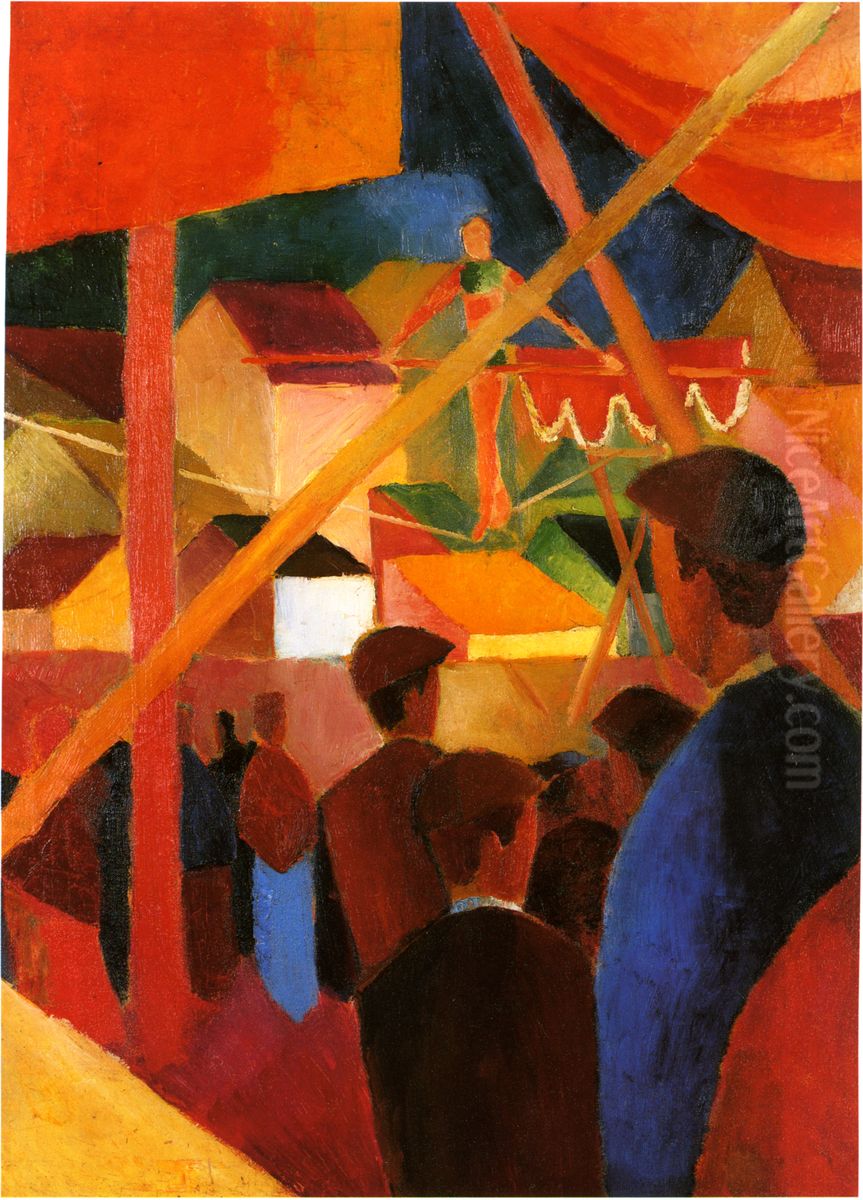 Seiltanzer Oil Painting by August Macke