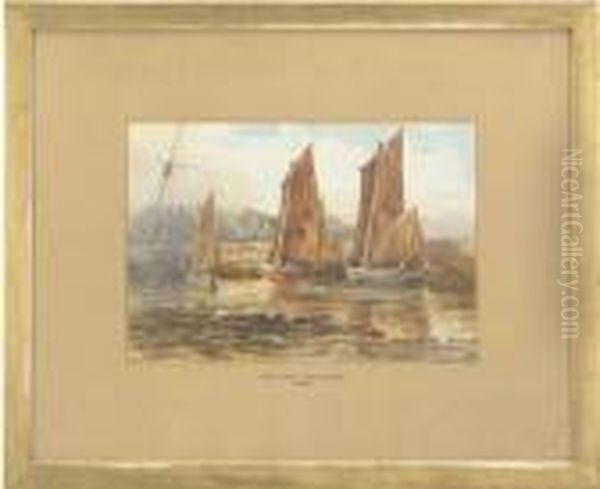 Moray Firth Fishing Boats, 
Nairn; Moray Firth From Nairn; Loch Faad, Colonsay, Argyllshire; 
Killoran Bay, Colonsay, Argyllshire; Killoran Bay, Colonsay, 
Argyllshire; Scallasaig Harbour, Colonsay, Argyllshire Oil Painting by John MacWhirter