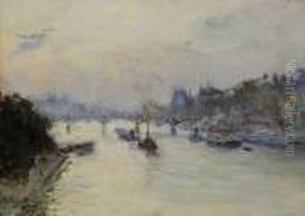 Le Pont Des Arts Oil Painting by Gustave Madelain