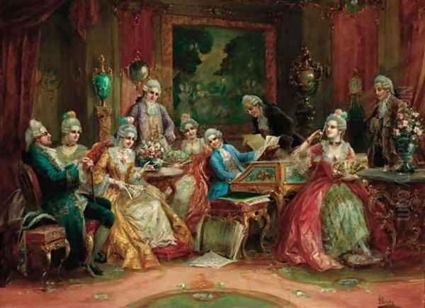 The music recital Oil Painting by Heinz Pinggera