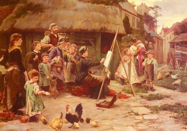 An Art Students Holiday Oil Painting by Ellen Grace Parker