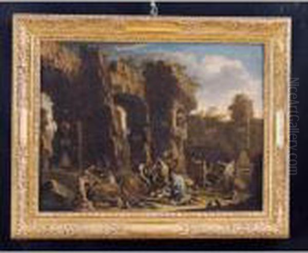 Seppellimento E Ritrovamento Di 
Una&nbsp;cassa, Presumibilmente Di Un&nbsp;tesoro Oil Painting by Alessandro Magnasco