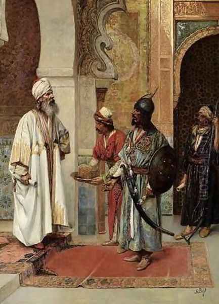 Present (Le cadeau) Oil Painting by Clement Pujol de Gustavino