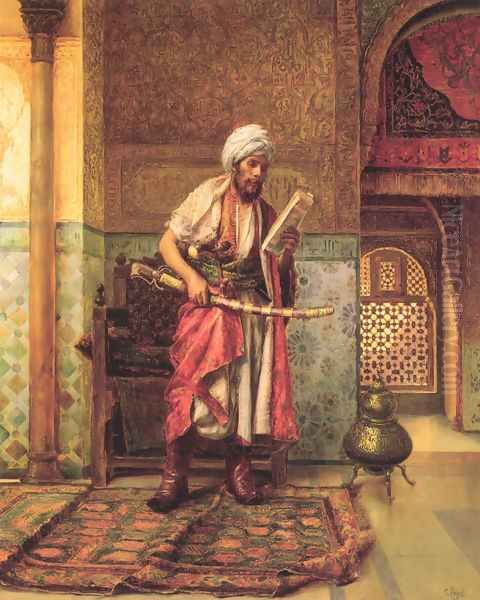 Reading the Order of the Day Oil Painting by Clement Pujol de Gustavino