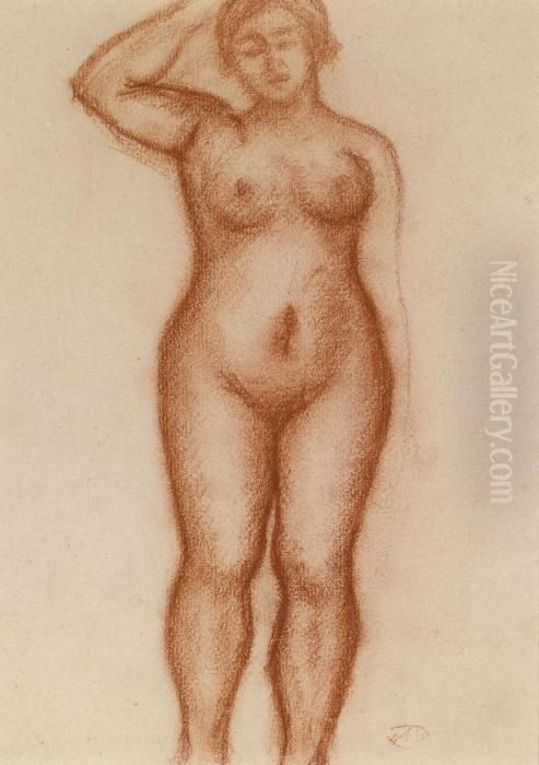 Femme Nue Debout De Face Oil Painting by Aristide Maillol