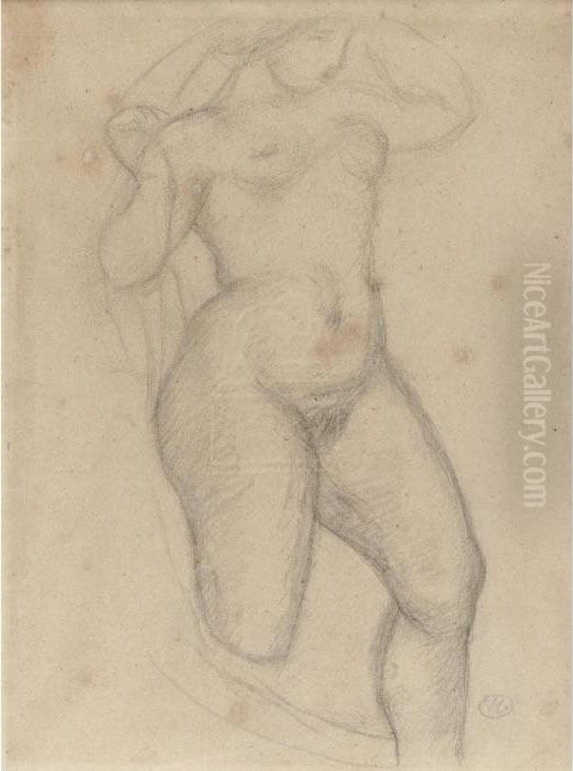Property From The Estate Of Melvyn S. Kahan
 

 
 
 

 
 Female Nude, Standing, Arms Raised Oil Painting by Aristide Maillol