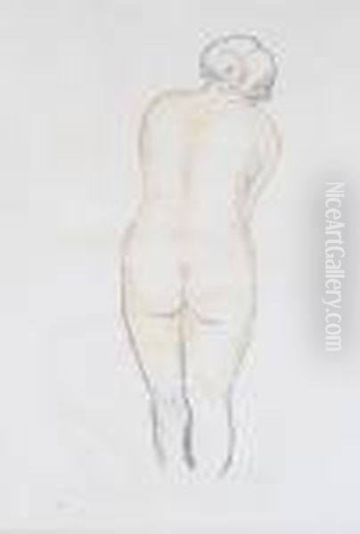 Femme Nue Vue De Dos Oil Painting by Aristide Maillol