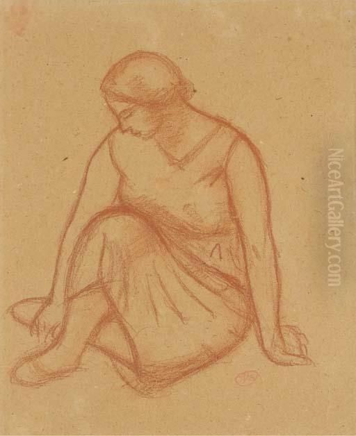 Femme Assise Oil Painting by Aristide Maillol