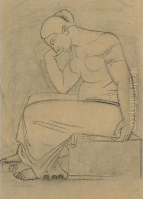 La Douleur (etude Pour Le Monument Aux Morts De Ceret) Oil Painting by Aristide Maillol