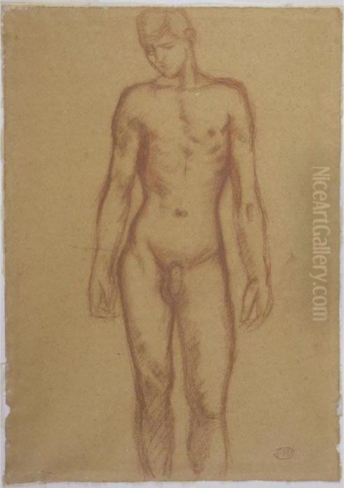 Jeune Cycliste Oil Painting by Aristide Maillol