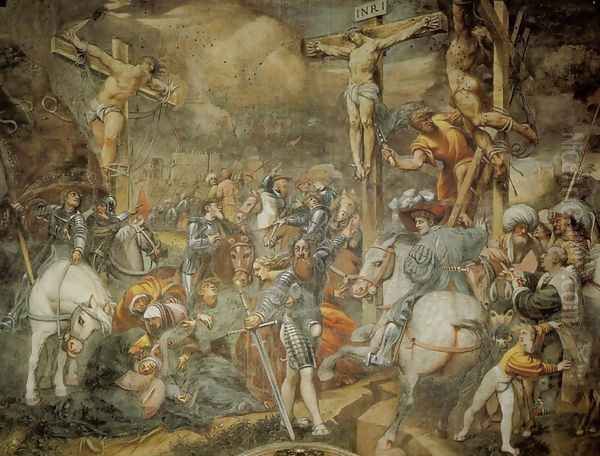 Crucifixion (Crocifissione) Oil Painting by (Giovanni Antonio de' Sacchis) Pordenone