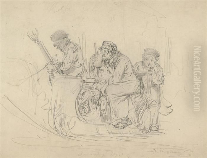 An Antique Dealer Oil Painting by Vladimir Egorovic Makovsky