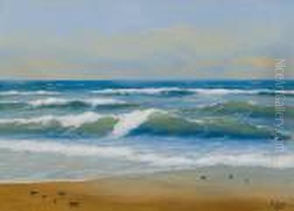 Sea Shore Oil Painting by Soter Jaxa Malachowski