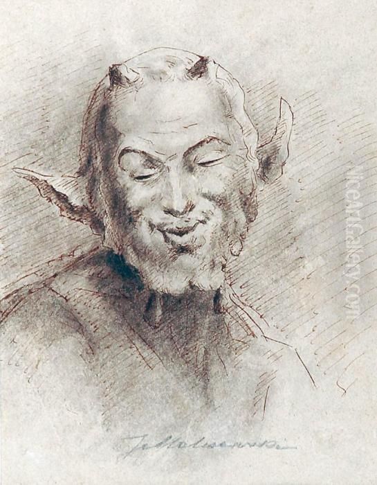 Glowa Satyra Oil Painting by Jacek Malczewski