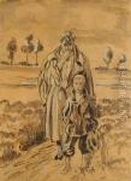 Walkers Oil Painting by Jacek Malczewski