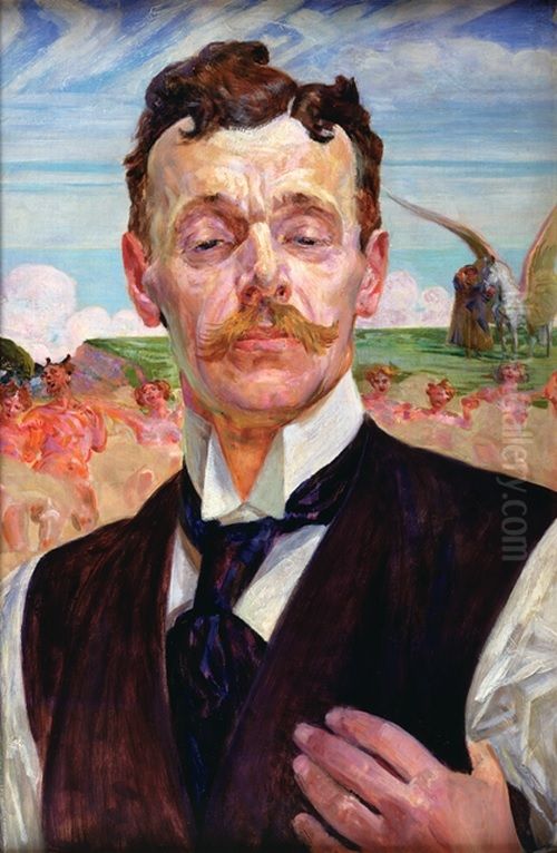 Portret Mezczyzny Oil Painting by Jacek Malczewski