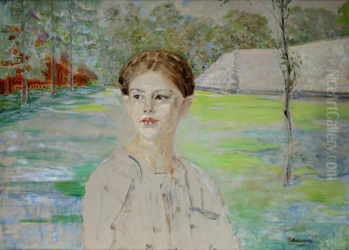 Portret Zosi Popiel W Zbydniowie Oil Painting by Jacek Malczewski