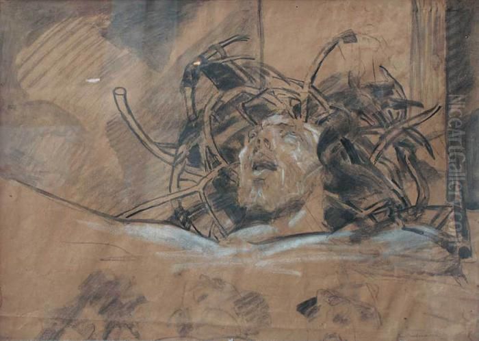 Glowa Chrystusa Oil Painting by Jacek Malczewski