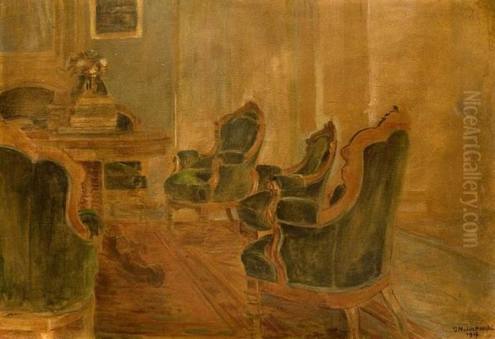 Wnetrze Salonu Oil Painting by Jacek Malczewski