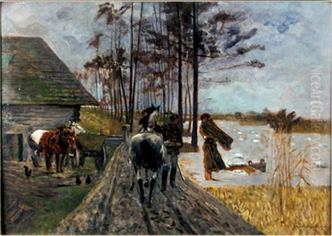 Polonia [pozegnanie] Oil Painting by Jacek Malczewski