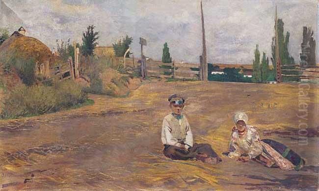 Z Ukrainy, Okolo 1883-1890 Oil Painting by Jacek Malczewski