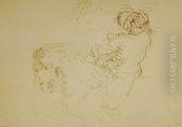 Studia Postaci I Jezdzca - Rysunek Dwustronny Oil Painting by Jacek Malczewski