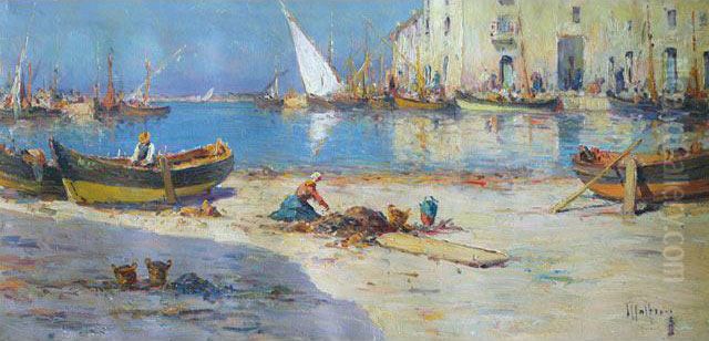 Les Martigues Oil Painting by Charles Malfroy