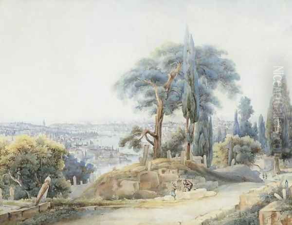 Constantinople Heights (Sur les hauteurs de Constantinople) Oil Painting by Friedrich Perlberg