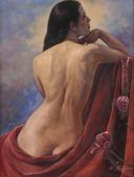 Nudo Femminile Di Spalle Oil Painting by Philippe Andreevitch Maliavine