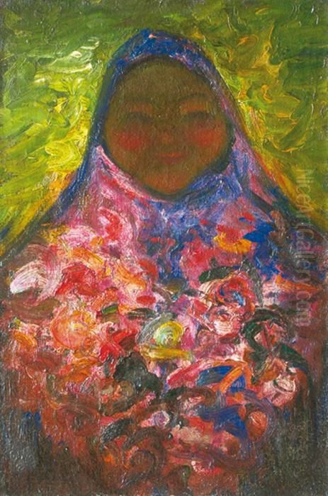 Paysanne Russe Oil Painting by Philippe Andreevitch Maliavine