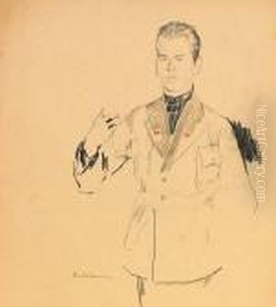 Portrait Of A Standing Bolshevik Oil Painting by Philippe Andreevitch Maliavine