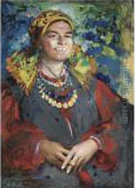 Laughing Baba Oil Painting by Philippe Andreevitch Maliavine