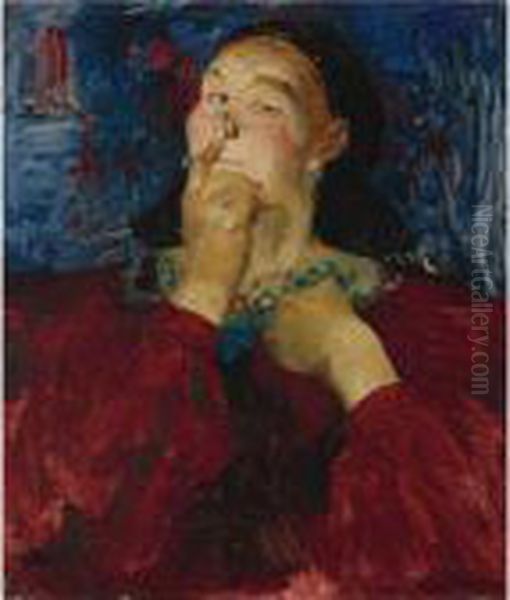 Portrait Of A Peasant Woman Oil Painting by Philippe Andreevitch Maliavine