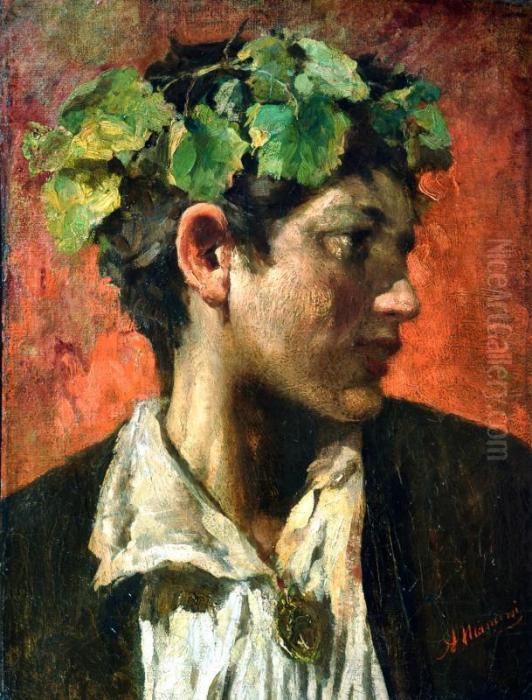 Autoritratto Giovanile - Scugnizzo Oil Painting by Antonio Mancini