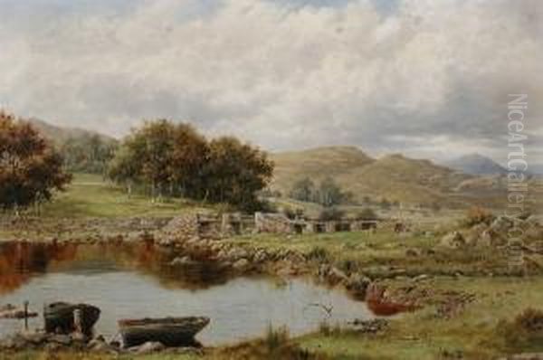 'bridge And Lake At Capel Curig,
 N.w. -' 'w. H. Mander\91', Similarly And Inscribed With Title Verso Oil Painting by William Henry Mander