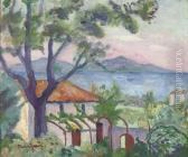 Vue Sur Le Golfe De Saint-tropez Oil Painting by Henri Charles Manguin