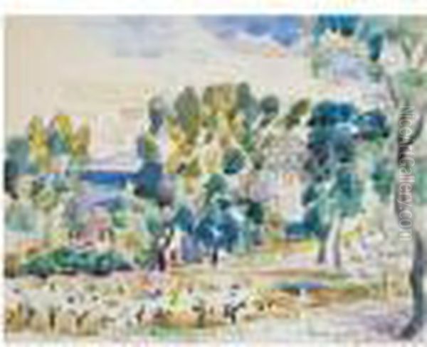 Chateau-martin, Saint-tropez, Circa 1924 Oil Painting by Henri Charles Manguin