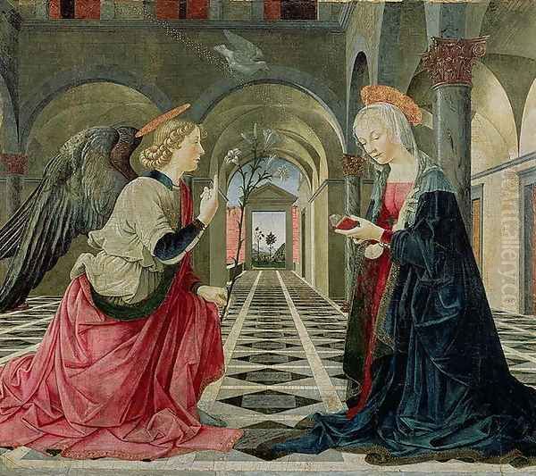 The Annunciation Oil Painting by Lauro de Manfredi da Amelia Piermatteo