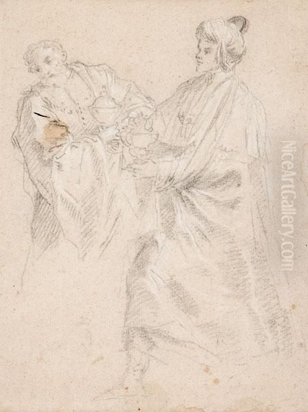 Studio Dei Magi 
Studio Per Decorazione Raffigurante Mercurio Oil Painting by Carlo Maratta or Maratti