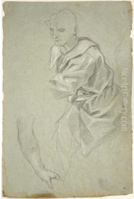 Un Homme Tourne Vers La Gauche Avec L'etude D'un Bras Oil Painting by Carlo Maratta or Maratti