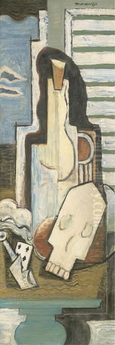 Nature Morte A La Bouteille Oil Painting by Louis Marcoussis