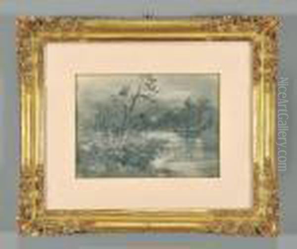 Paesaggio Lacustre Oil Painting by Pompeo Mariani