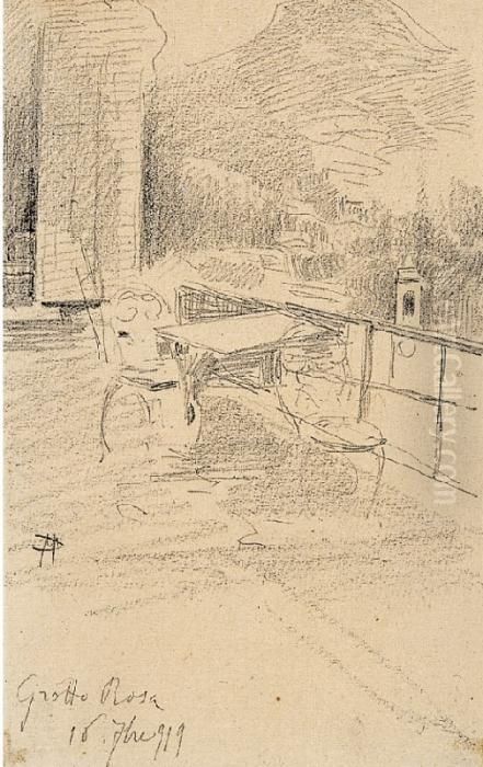 Grotto Rosa Oil Painting by Pompeo Mariani