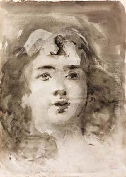 Volto Oil Painting by Pompeo Mariani