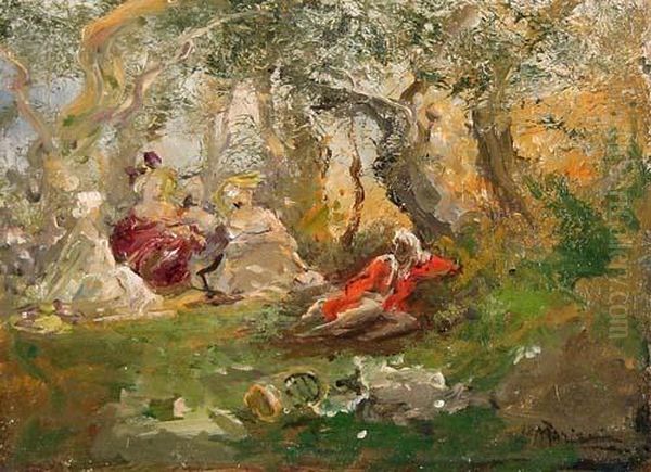 Principe Sull'erba Oil Painting by Pompeo Mariani