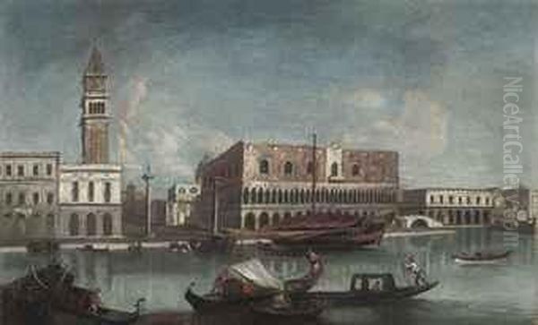 The Bacino Di San Marco, Venice,
 Looking East, With The Zecca, Thelibreria, The Piazzetta Of Saint Mark 
And The Ducal Palace Oil Painting by Michele Marieschi