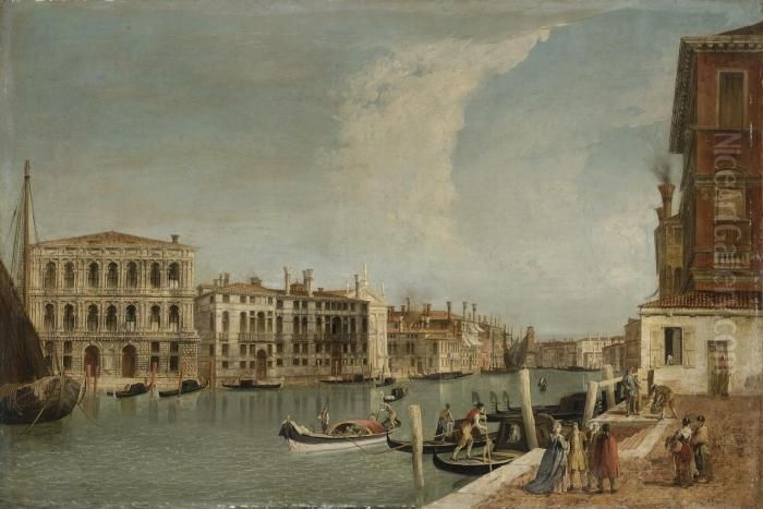 The Grand Canal, Venice, With 
Ca' Pesaro And Palazzofoscarini-giovannelli, From The Campiello Of The 
Palazzogussoni Oil Painting by Michele Marieschi